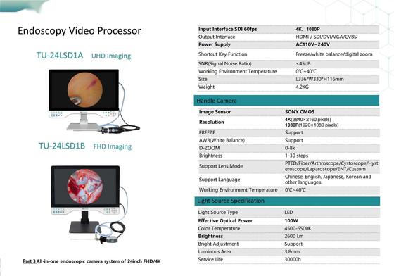 TUYOU 24LSD1A 4K Эндоскопическая камера с 24-дюймовым монитором и сенсором SONY CMOS для ЛОР, лапароскопии, гистероскопии, урологии